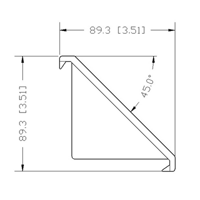 40-220-1 MODULAR SOLUTIONS ALUMINUM GUSSET 45MM X 90MM GRAY PLASTIC CAP COVER FOR 40-120-1, FOR A FINISHED APPEARANCE